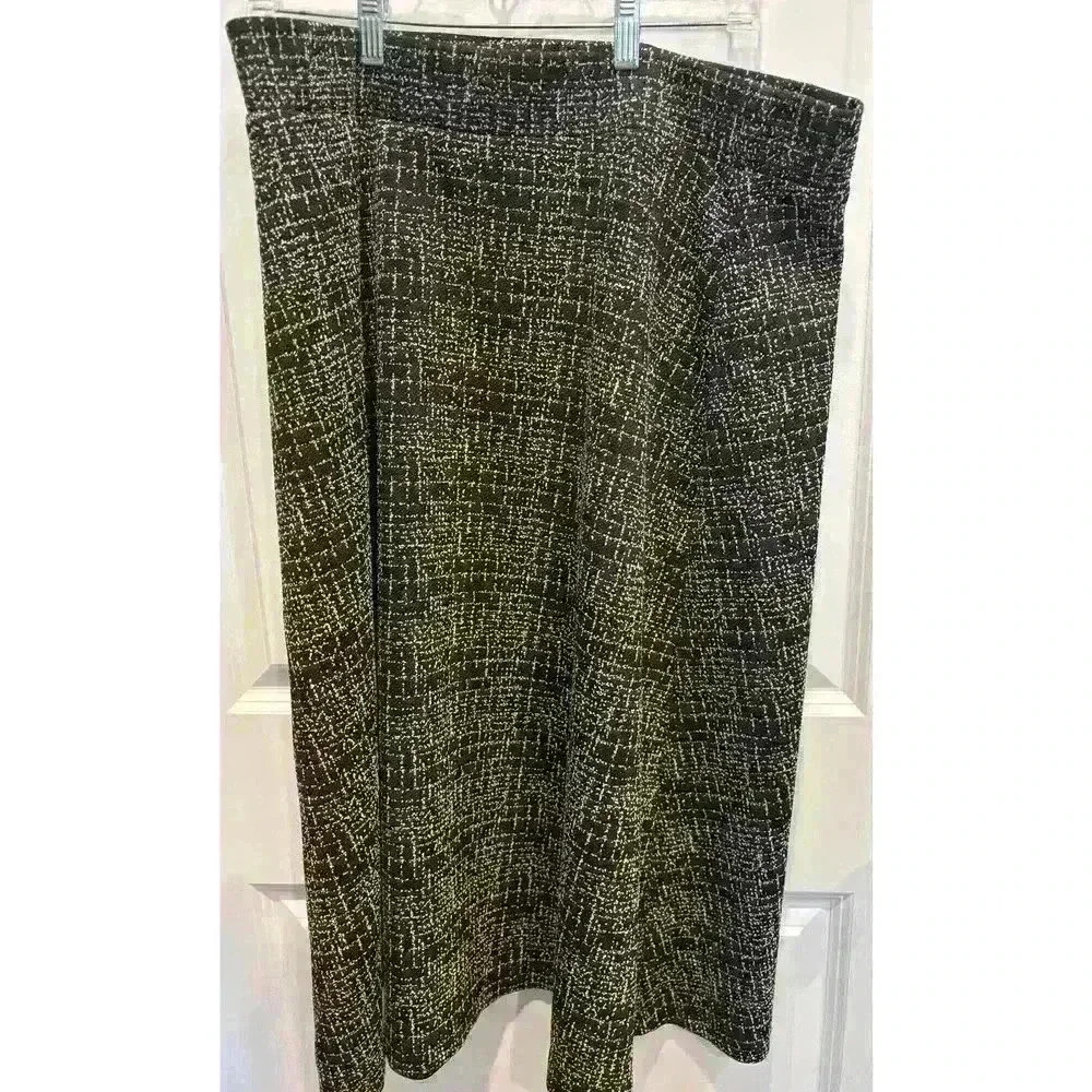 Lands' End Tweed Multi Color Black Formal Skirt Size LG (14-16)